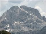 Monte Lastroni - 2449 m Creta Forata z značilno gredino pa kateri se gre na vrh